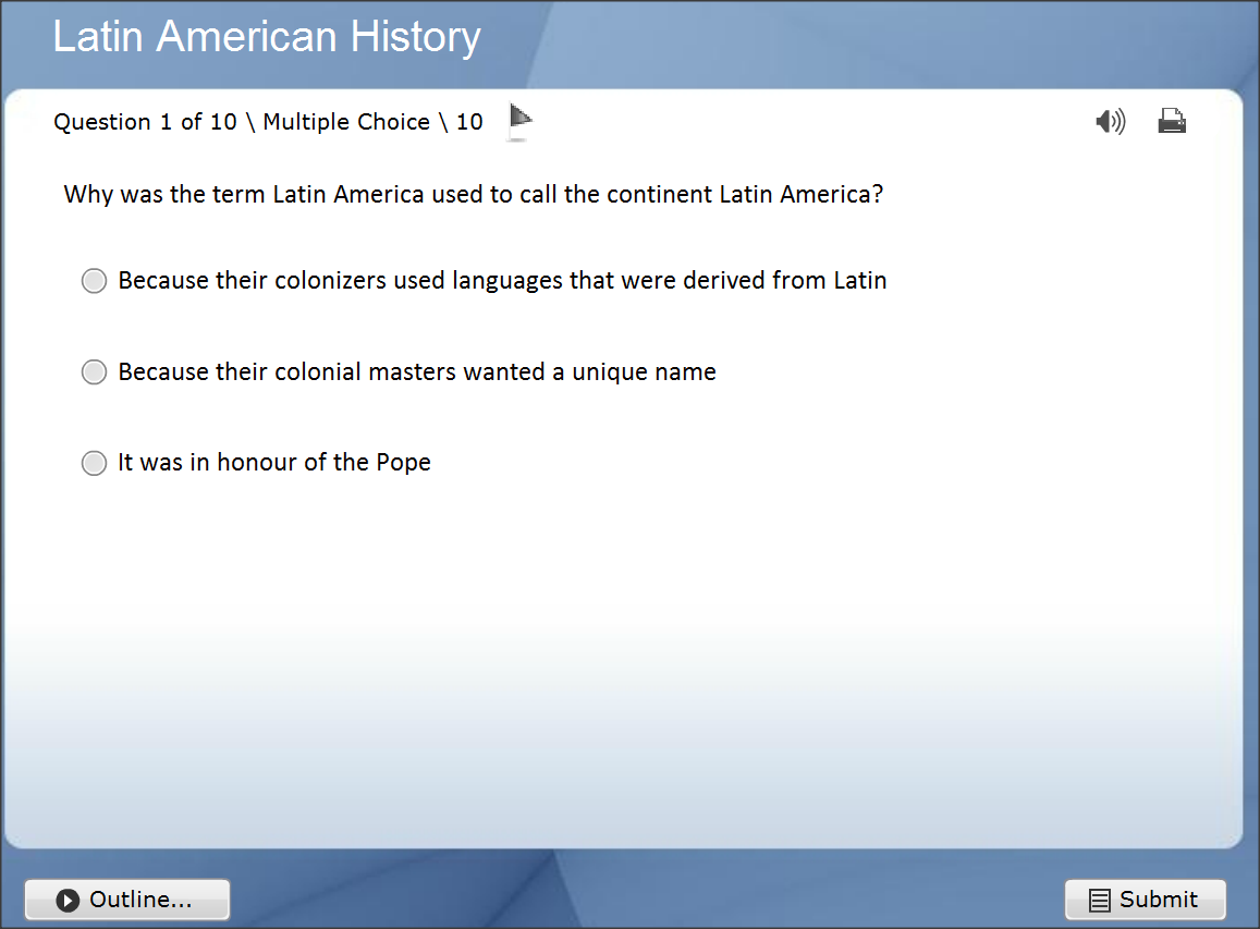 History of Latin America- Interactive Trivia Quizzes Online